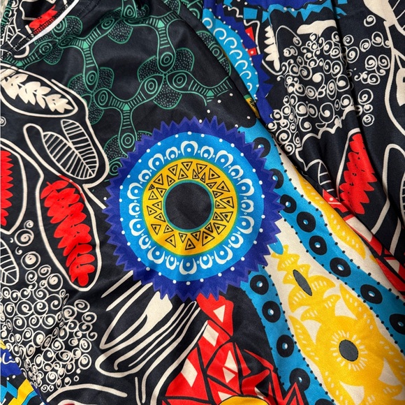 Super Fun Stretch Festival Rayon Bell Bottoms Festival Romper - Picture 2 of 6